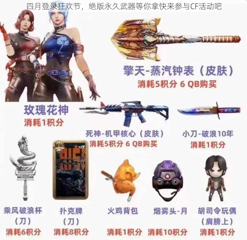 四月登录狂欢节，绝版永久武器等你拿快来参与CF活动吧